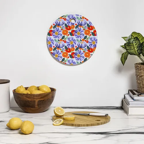 Vista 2 de Society6 Tabla de cortar de bambú 83 naranjas botánicas Boho Art Decoración de cocina Tabla de servir segura para alimentos, alia, 11.5 pulgadas