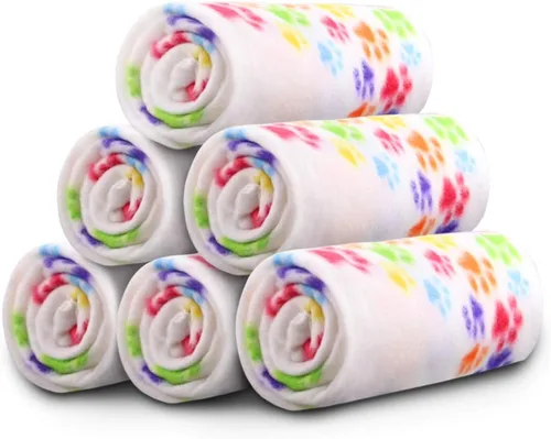 Vista 18 de Comsmart - Manta cálida con estampado de huellas para perros y gatos
