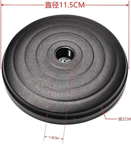 Vista 4 de Soporte de micrófono de escritorio de repuesto de metal con peso ajustable para mesa con conector de tornillo roscado de 1/4 pulgadas para soportes