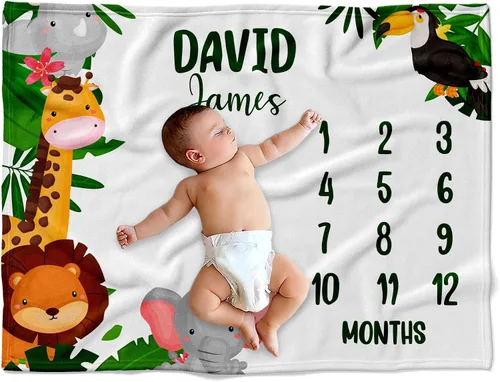 Vista 22 de Manta de bebé de alpaca personalizada, manta de bebé con nombre personalizado, decoración de guardería de cactus, recién nacido, regalos