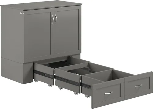 Vista 9 de AFI, Hamilton Twin XL Murphy - Cómoda de cama con colchón y cajón de 6 pulgadas, color gris