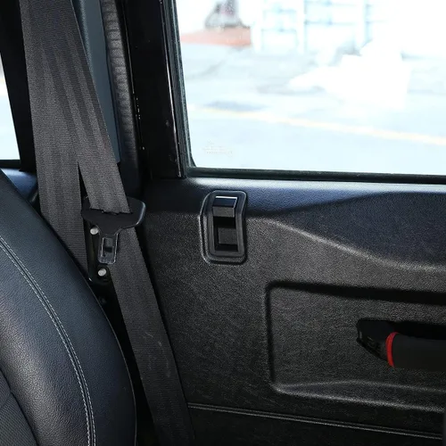 Vista 6 de Para Land Rover Defender 90 110 130 2004-2018 Aluminio Puerta Interior de Coche Manija Decoración Cubierta Accesorios Auto (2 unidades, Negro)