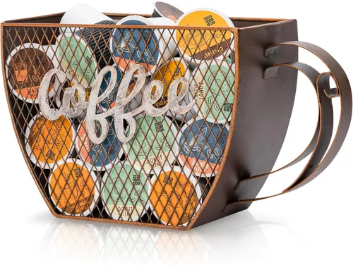 Vista 20 de Made Easy Kit Organizador de cestas de cápsulas de café, decoración útil, compatible con cápsulas Keurig K-Cup, decoración funcional de barra