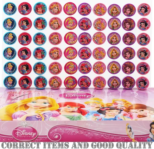 Vista 4 de Princess Disney - 10 sellos autoentintados surtidos para fiestas