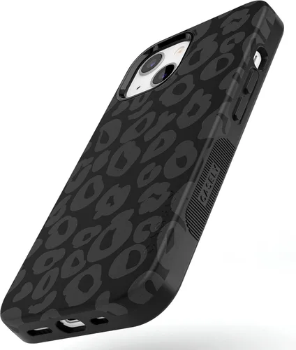 Vista 2 de Casely Funda para iPhone 14 Plus Compatible con MagSafe Into The Wild Funda para teléfono con diseño de leopardo negro