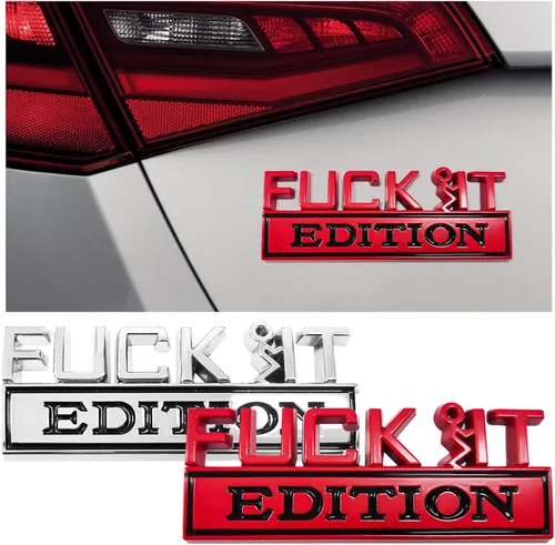Vista 25 de Dickno Fuck It Edition Emblema para automóvil, calcomanías de decoración de parachoques de auto, calcomanía para guardabarros laterales 3D