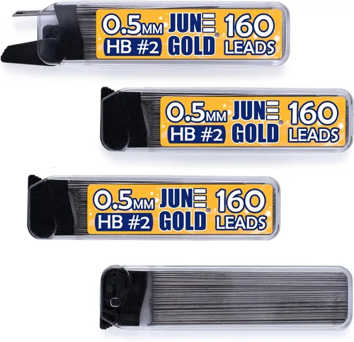Vista 8 de June Gold 820 unidades, 0.3 mm 2B repuestos de plomo, 205 piezas por dispensador, grosor extra fino, plomo resistente a la rotura/grafito