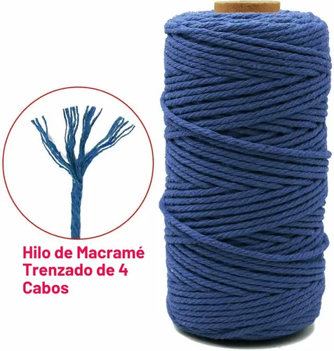 Vista 6 de Cordón de algodón para macramé 3mm x 109 yardas, cuerda de macramé natural color beige, suministros perfectos de algodón para macramé, para hacer