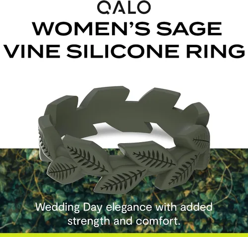 Vista 2 de QALO Anillo de silicona para mujer, anillos de boda transpirables y duraderos, anillos de compromiso de ajuste cómodo