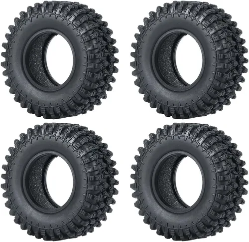 Vista 2 de RC-Hub - 4 neumáticos de goma de 1.0 pulgadas para 1/24 Axial SCX24 90081 AXI00001 AXI00002 RC Crawler Car (1.969 in)