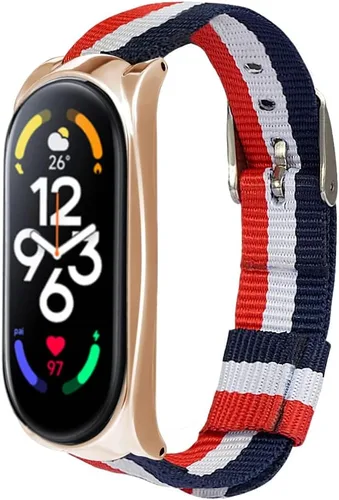 Vista 8 de Pulsera compatible con Xiaomi Mi Band 7, correa de repuesto de lona deportiva, ajustable, duradera, suave, ligera, compatible con Xiaomi Mi Band 7