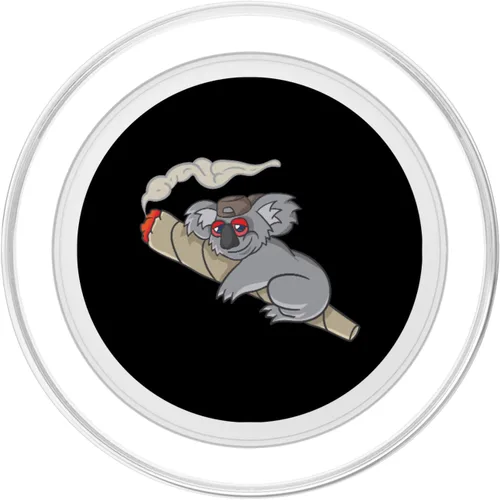 Vista 2 de Koala Smoking Weed Cannabis Marihuana Stoner Don't Care Bear PopSockets MagSafe PopGrip para iPhone