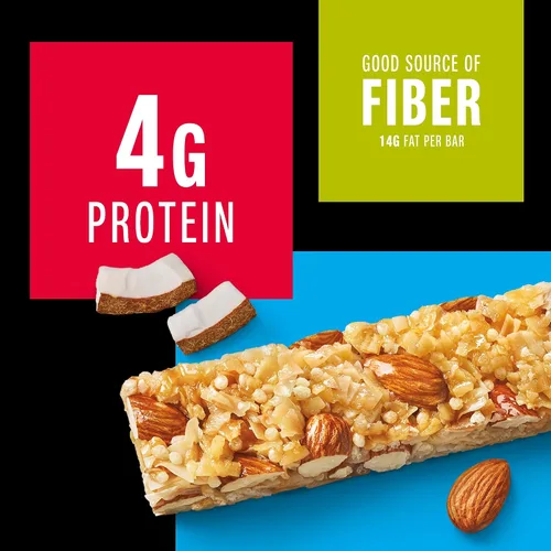 Vista 3 de KIND - Barras de nueces, almendras y coco, 1.4 onzas, 24 unidades, sin gluten, bajo índice glucémico, 0.18 onzas de proteína