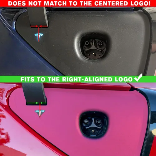 Vista 3 de IPG para Tesla - Calcomanías adhesivas de envoltura de puerto de carga, emblema para bricolaje, personaliza el modelo 3-Y (rosa)