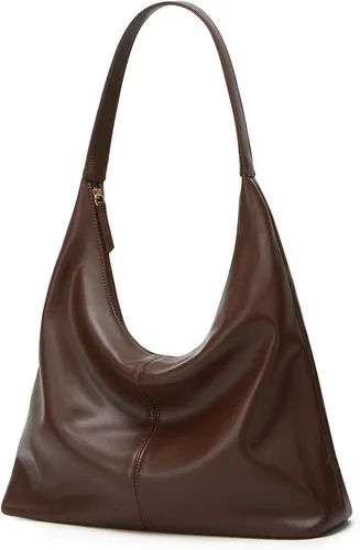Vista 5 de Bolso de hombro de ante moderno para mujer, bolsa de mano, bandolera, bolso con asa superior, bolso para viajes, universidad, trabajo