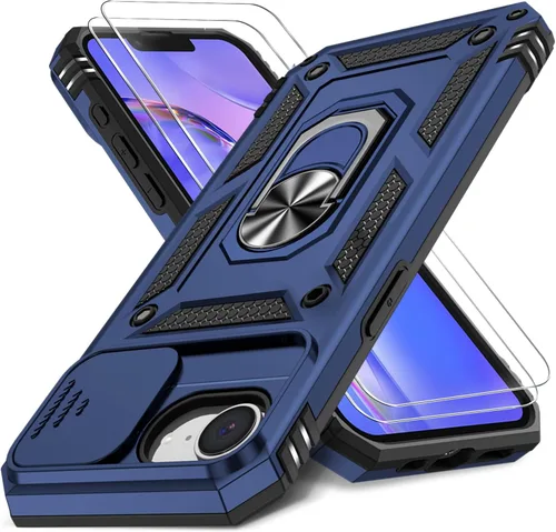 Vista 68 de Funda HakkTaoo para iPhone 13/iPhone 14 de 6.1 Pulgadas con Funda Deslizante para Cámara + Protector de Pantalla (2 Paquetes), Funda Protectora a