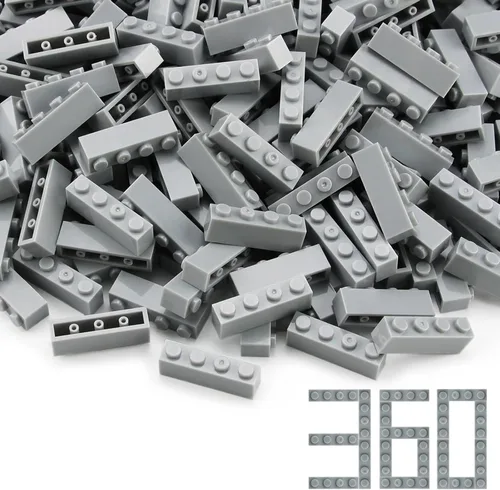 Vista 8 de 1x4 Ladrillos a granel Negro Clásico Edificio Juego Bloques Set Juguete Básico 3010 360 piezas de accesorios compatibles con 3010 3066 marcas