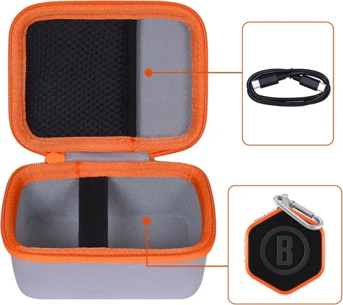 Vista 3 de co2CREA Carcasa rígida compatible con Bushnell Golf Wingman Mini GPS Speaker (blanco/naranja)