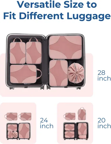 Vista 3 de BAGSMART Cubos de embalaje de compresión para viajes, organizador de equipaje comprimible para cruceros, artículos esenciales de viaje ligeros