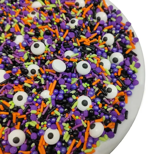 Vista 10 de Candy Eyes - Gránulos de Halloween - Gránulos de pastel - Globos oculares de caramelo - Decoración para cupcakes y pasteles - Ojos comestibles