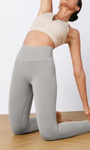 Vista 3 de ODODOS Leggings sin costuras para mujer, cintura alta, lavado ácido, acanalado, pantalones de entrenamiento, gimnasio, yoga