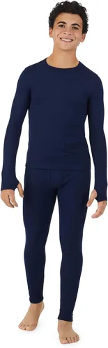 Vista 2 de Cuddl Duds Conjunto de 2 piezas de manga larga y pantalón para niño, capa base térmica, absorbe la humedad