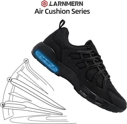 Vista 3 de LARNMERN Zapatos de trabajo antideslizantes para hombre, antideslizantes, informales, cómodos, para caminar, cocinero, cocina, transpirables