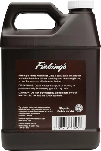 Vista 6 de Fiebing's Acondicionador de cuero compuesto de aceite Prime Neatsfoot Tamaño: 32 oz.