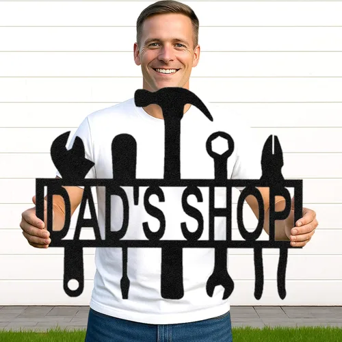 Vista 36 de Letrero de metal personalizado para garaje, arte de pared personalizado para hombres, decoración de taller mecánico con nombre, decoración