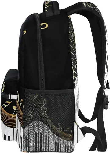 Vista 4 de AUUXVA Mochila para la escuela universitaria, bolsa de hombro, mochila de viaje para niños, niñas, hombre y mujer, Negro -, Mochilas Daypack