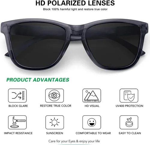 Vista 3 de MEETSUN Gafas de sol polarizadas para mujeres y hombres, estilo clásico retro de diseñador