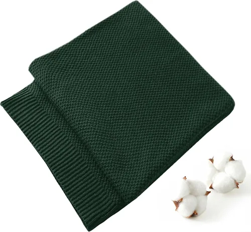 Vista 13 de Treely manta de punto de 100 % algodón, para sofá, silla, cama, decoración del hogar, manta de punto decorativa, suave y acogedora, 50 x 60 Marrón