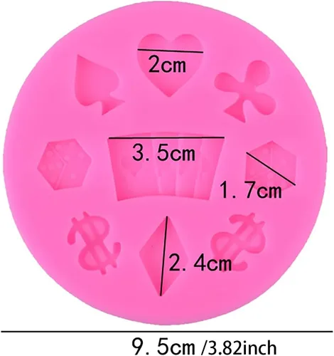 Vista 2 de Juego de 2 moldes de silicona de póquer para tarjetas de bricolaje, antiadherentes, para hacer dulces, chocolate, piruleta, postres, cubitos