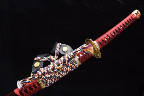 Vista 3 de Espada Katana Tachi hecha a mano de alta temperatura, espada samurái japonesa real (espada completa), Catanas Japonesas Reales