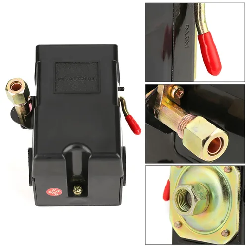 Vista 4 de Interruptor del compresor de aire, interruptor de válvula regular universal de control de presión 95-125 PSI 1pc
