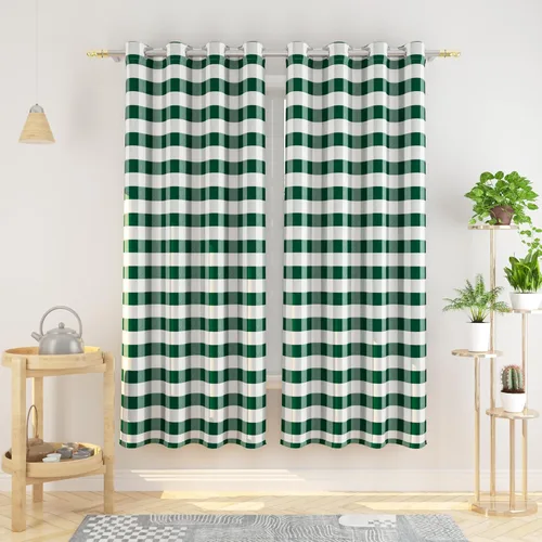 Vista 67 de Cortinas de 24 pulgadas de largo con diseño Buffalo Check Gingham Plaid para ventanas de cocina y baño, tratamiento para ventanas con 2 paneles