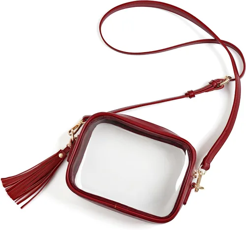 Vista 19 de Yarnic Bolsa Transparente Aprobada para Estadios, Bolso Cruzado Transparente de PVC Bolsa Cruzada Pequeña Transparente con Correa de Hombro Ajustable