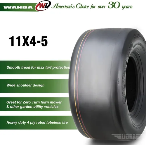 Vista 2 de WANDA 11x4-5 Neumático de césped para carrito utilitario de cortacésped de giro cero 11x4x5 11x4.00-5/4 capas - 13204