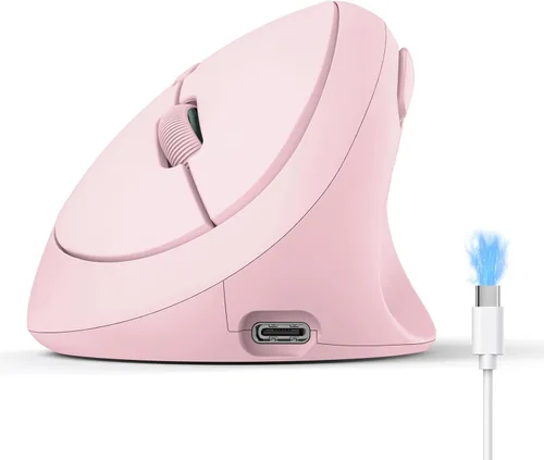 Vista 8 de TECKNET Ratón Ergonómico, Ratón Vertical Inalámbrico Bluetooth, Batería Recargable, Clics Silenciosos, DPI Ajustable de 4800, Conexión BT5.0/3.0