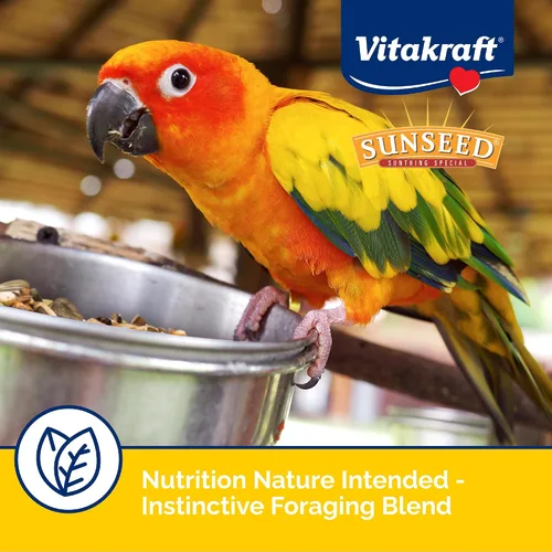 Vista 3 de Sunseed Vita Prima Conure Food - Mezcla rica en nutrientes con frutas, verduras y semillas que apoya plumas, ojos y energía activa saludables