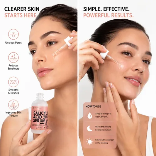 Vista 3 de Solución de suero de ácido salicílico al 20% 2 fl oz Fórmula de dos ingredientes, sin perfume High concentration formulation, minimal ingredient