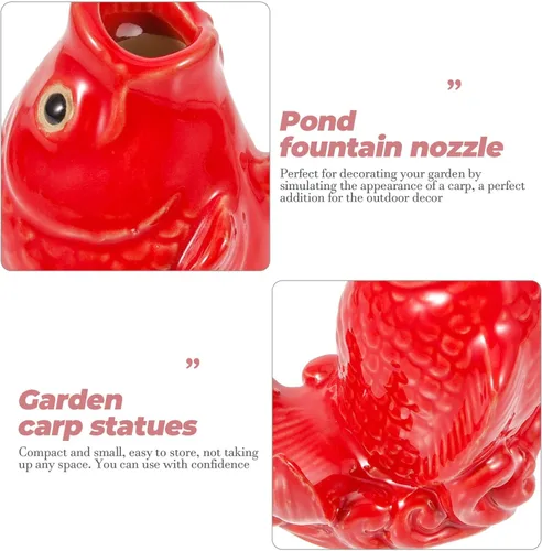 Vista 6 de Yardwe Fuente de pescado de carpa, escupidora, fuente de peces de carpa, escupidora, canalón, extensión de bajante, extensor de carpa decorativo