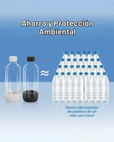 Vista 7 de Botellas para hacer refrescos, botellas de agua con gas reutilizables de 1 litro, botellas de carbonatación reutilizables, botella de repuesto