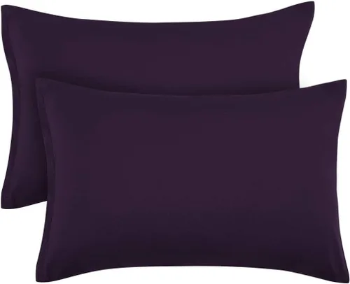 Vista 24 de PiccoCasa Fundas de almohada con cremallera, 100% microfibra cepillada de poliéster, juego de 2, fundas de almohada estándar suaves y cómodas