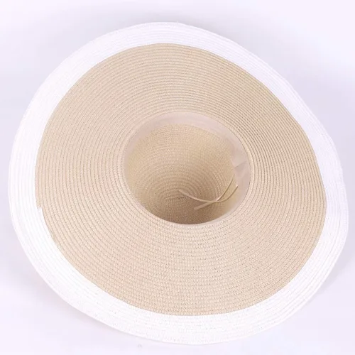 Vista 4 de VECRY Womens Wide Brim Straw Hat Floppy Beach Sunhat Foldable Summer Cap UPF 50+