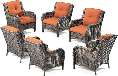 Vista 63 de Juego de 2 sillas de patio giratorias de 360 grados para exteriores y mesa auxiliar a juego – 3 sillas deslizantes de mimbre para patio con cojines
