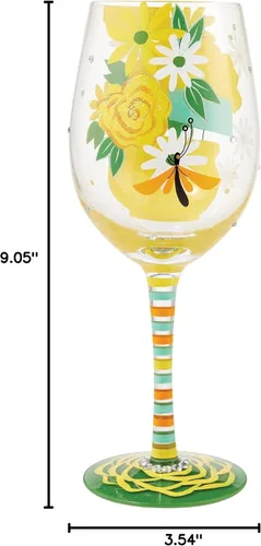 Vista 7 de Enesco Designs by Lolita Best Friend Ever - Copa de vino artesanal pintada a mano, 15 onzas, multicolor