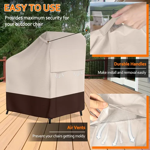 Vista 6 de STARTWO Fundas apilables para sillas de patio, resistentes e impermeables, para muebles de exterior, se adapta a 4-6 sillas de comedor apilables, 36