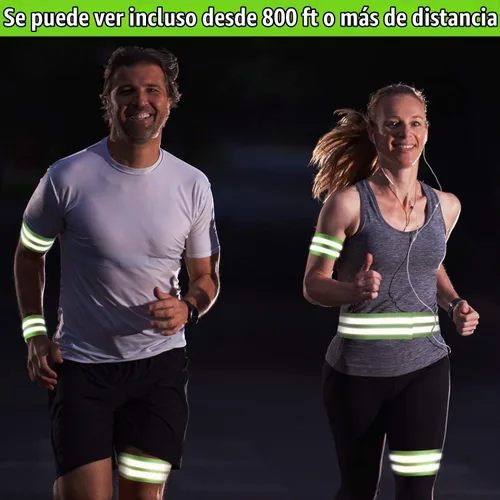 Vista 5 de 16 piezas de bandas reflectantes, bandas reflectoras para muñeca, brazo, tobillo, pierna, cintas de seguridad de equipo reflectante de alta