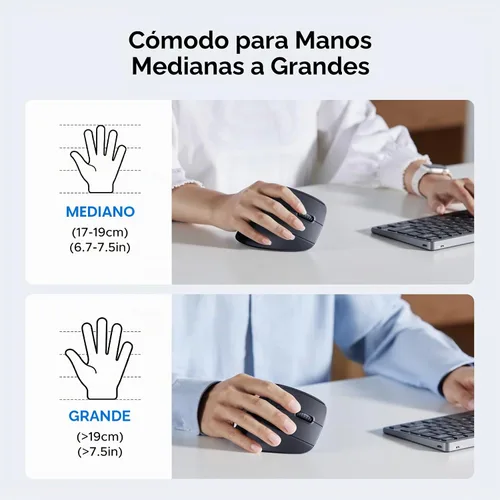 Vista 7 de UGREEN Ratón ergonómico vertical inalámbrico de 2.4G, DPI ajustable